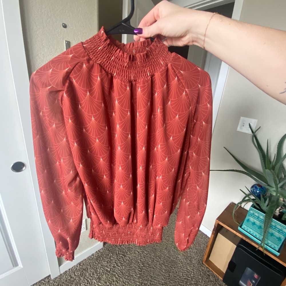 Bohme Art Deco Top in Rust Size Small